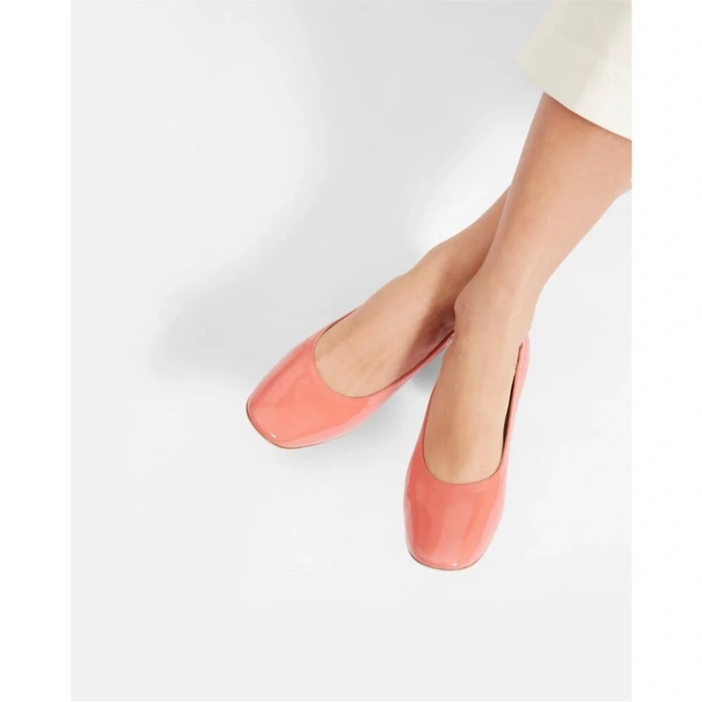 Everlane‎ The Day Heel Peach Coral Patent Leather Womens Size 6